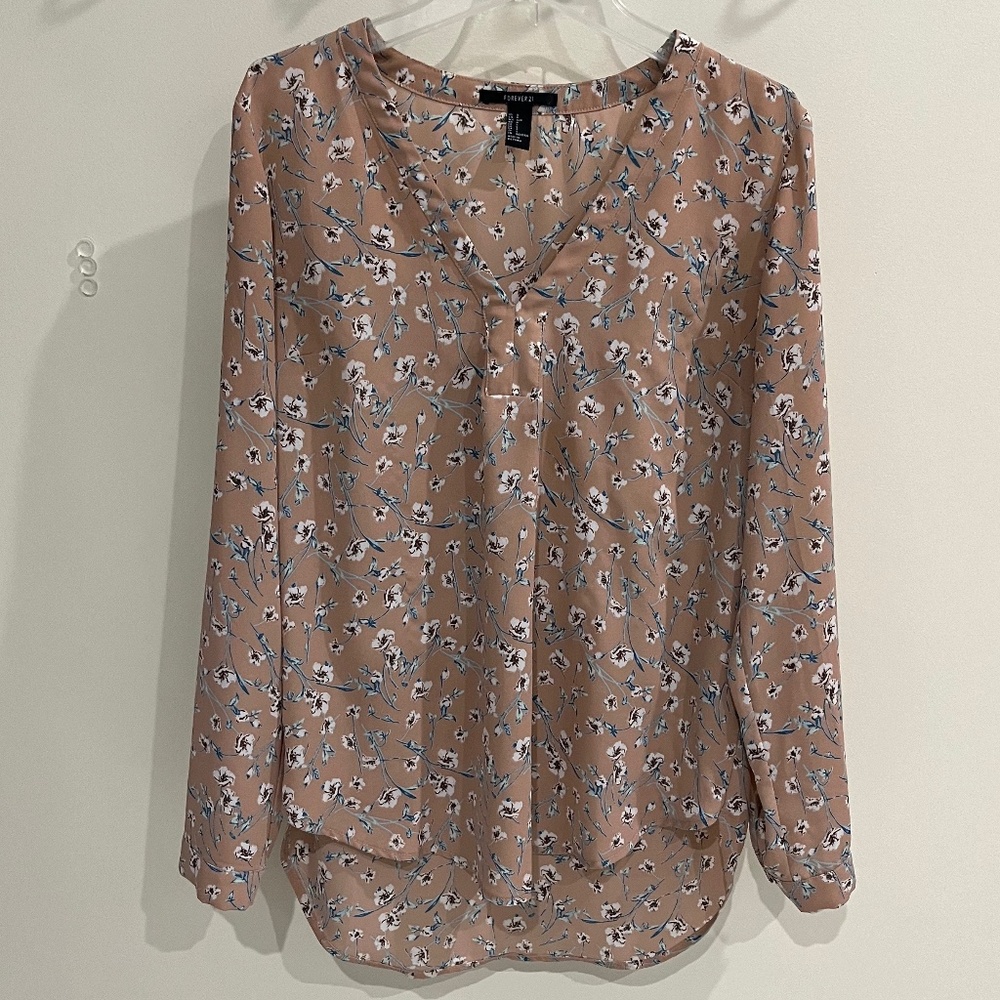 Forever 21 | Floral Blouse | Cream | S